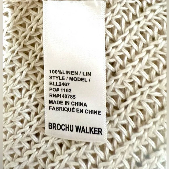 Brochu Walker Linen Open Knit Cardigan – CreamSize SNew